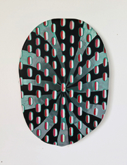 Alexandra Skarp, Ikon, akryl på trärelief, 48x34x3 cm, 11000 SEK,