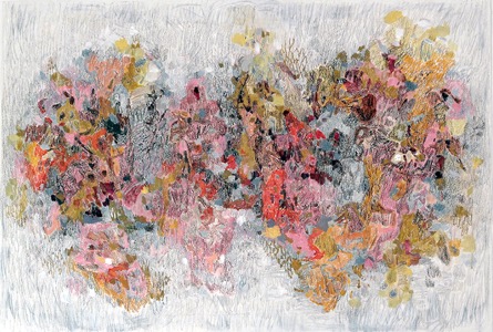 Marianne Tan, Geografi III, krita och akryl på papper, 94 x 121 cm m ram, 19000 SEK